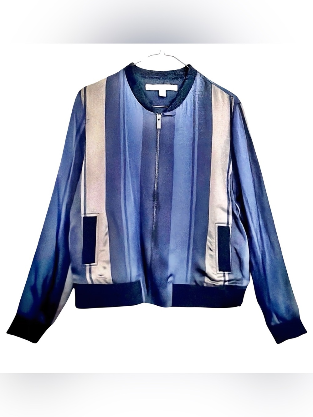 Nordstrom Collection Silk Striped
Bomber Jacket | Luxe Twill | Modern Classic - Picture 7 of 12
